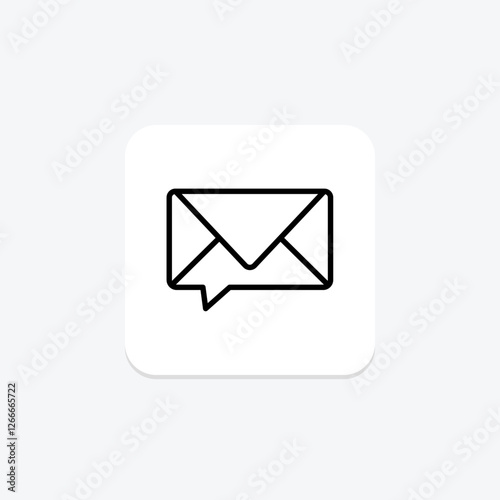 Message line icon, vector, pixel perfect, illustrator file