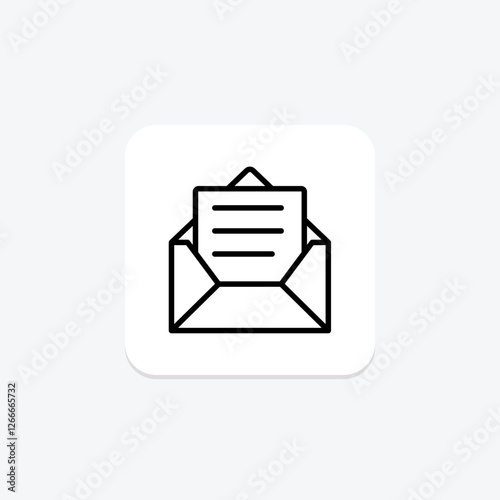 Email line icon, vector, pixel perfect, illustrator file