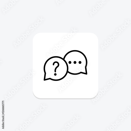 Inquiry line icon, vector, pixel perfect, illustrator file