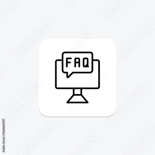 FAQ line icon, vector, pixel perfect, illustrator file