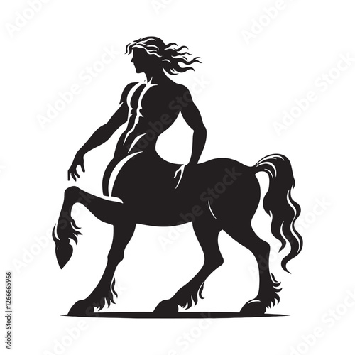 Mythological Centaur silhouette perfect for epic fantasy concepts - Centaur illustration - Centaur vector - mythical creature silhouette
