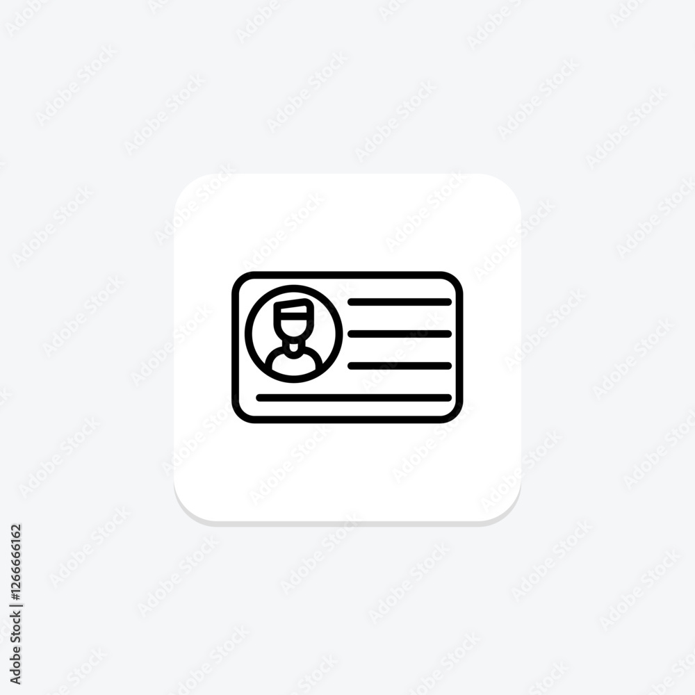 Contact Card line icon, vector, pixel perfect, illustrator file Contact Card line icon, vector, pixel perfect, illustrator file