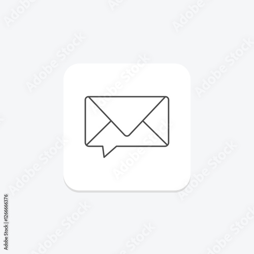 Message thinline icon, vector, pixel perfect, illustrator file