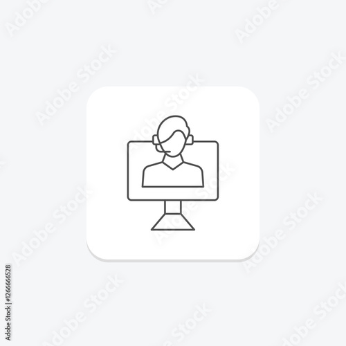 Map Pin thinline icon, vector, pixel perfect, illustrator file photo