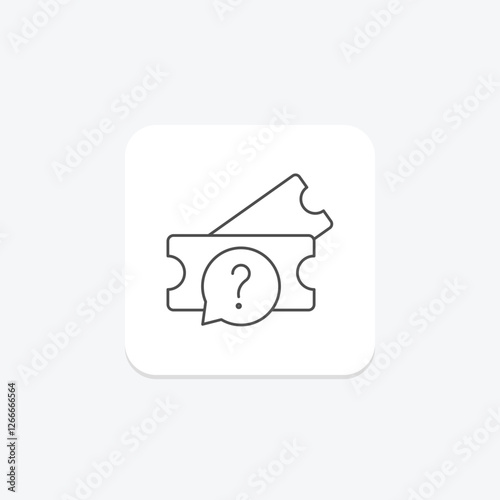 Support Ticket thinline icon, vector, pixel perfect, illustrator file photo