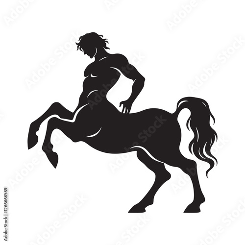 Shadowy Centaur silhouette for ancient legends and mythical tales - Centaur illustration - Centaur vector - mythical creature silhouette
