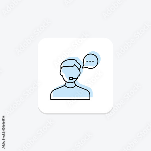 Communication color shadow thinline icon, vector, pixel perfect, illustrator file