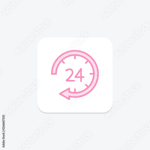 Hours duotone line icon, vector, pixel perfect, illustrator file photo