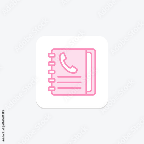 Contact Book duotone line icon, vector, pixel perfect, illustrator file photo