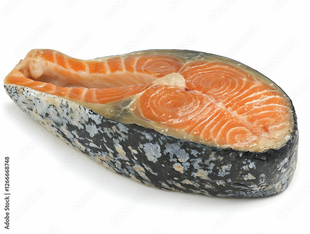Fresh Salmon Fillet Isolated on White Background for Culinary Use Fresh Salmon Fillet Isolated on White Background for Culinary Use