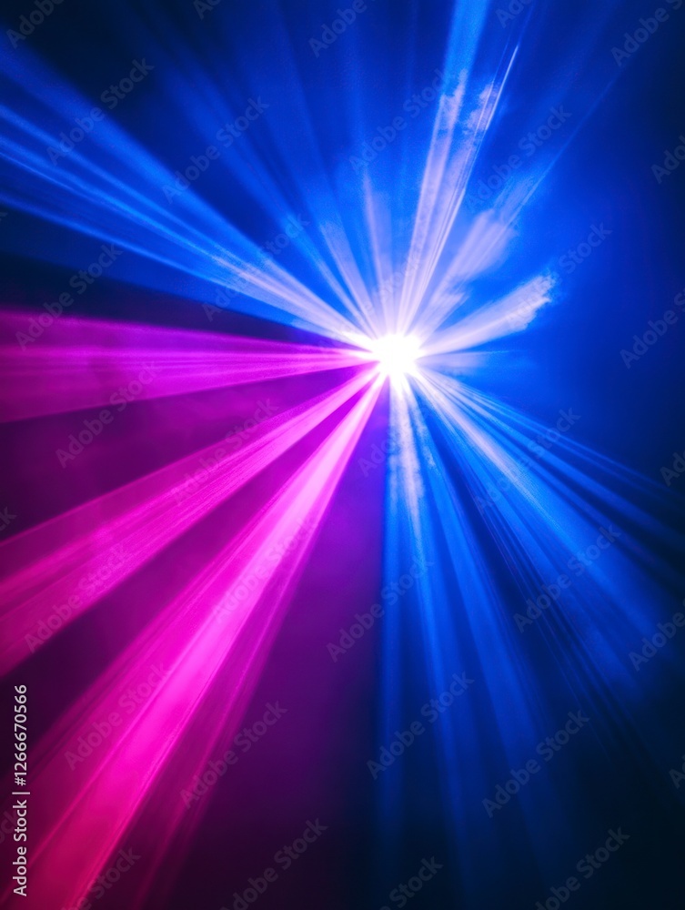 Obraz premium vibrant blue and pink light is shining on the dark background, creating an atmosphere of energy with sharp edges.