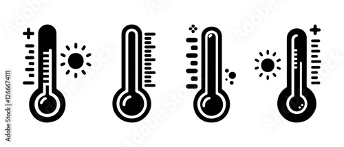 The temperature scale illustration shows changes in weather conditions every day
