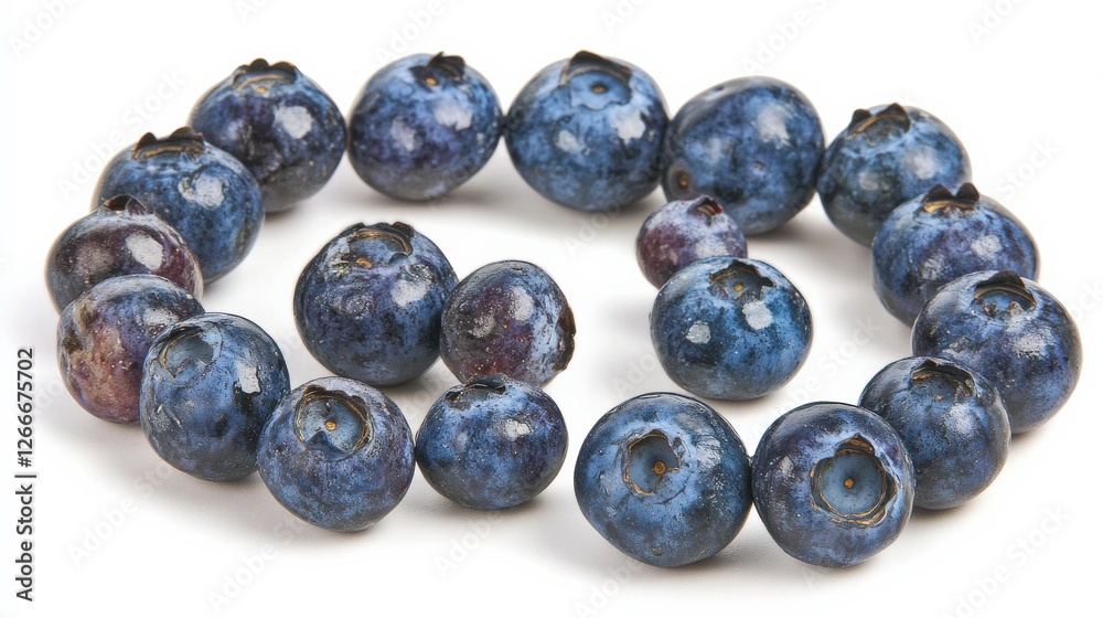 Blueberries Swirl Pattern on White Surface Blueberries Swirl Pattern on White Surface