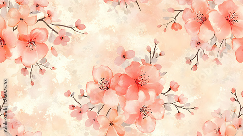 Delicate Watercolor Floral Seamless Pattern photo