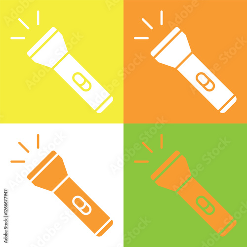 flashlight sign symbol vector flat icon	