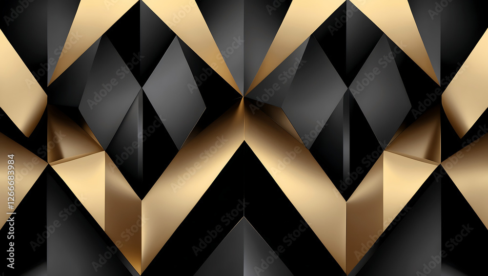 Luxurious Art Deco Pattern in Black and Gold with a Vintage-Inspired Geometric Aesthetic Luxurious Art Deco Pattern in Black and Gold with a Vintage-Inspired Geometric Aesthetic