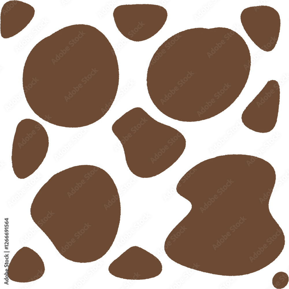 Obraz premium illustration of brown circle motif without clear shape on white background. Pattern illustration, paper and fabric pattern