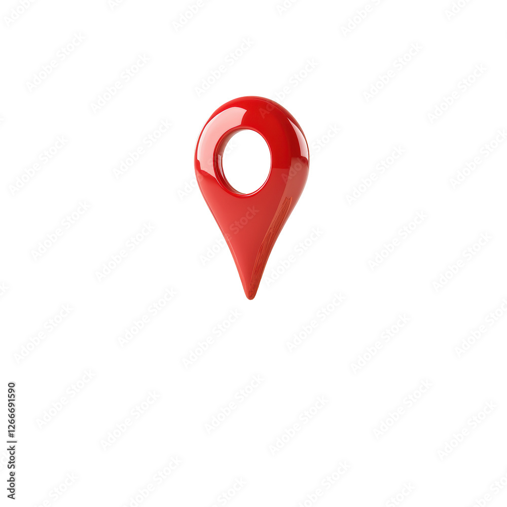 Fototapeta premium Isolated Shiny Red Location Pin Sign