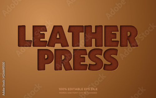 leather press editable text style effect	
