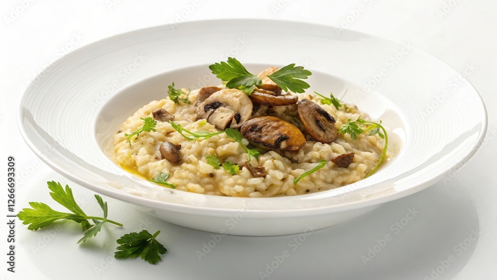 Creamy Mushroom Risotto with Parmesan Cheese and Fresh Herbs, A Classic Italian Dish with a Rich and Savory Flavor Creamy Mushroom Risotto with Parmesan Cheese and Fresh Herbs, A Classic Italian Dish with a Rich and Savory Flavor
