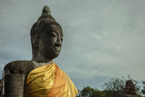 buddha statue at ancient temple Ayutthaya Thailand