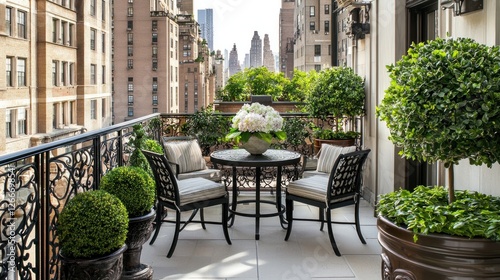 Luxury Urban Oasis:  A Serene Balcony Escape in the Heart of Manhattan