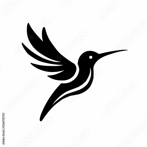 Simple hummingbird silhouette logo