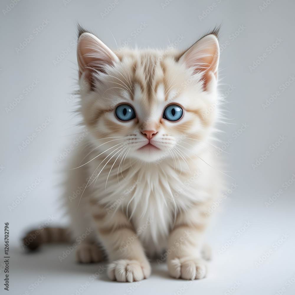 british kitten on white background