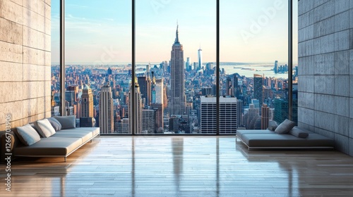 Manhattan Skyline View from Luxury Apartment photo