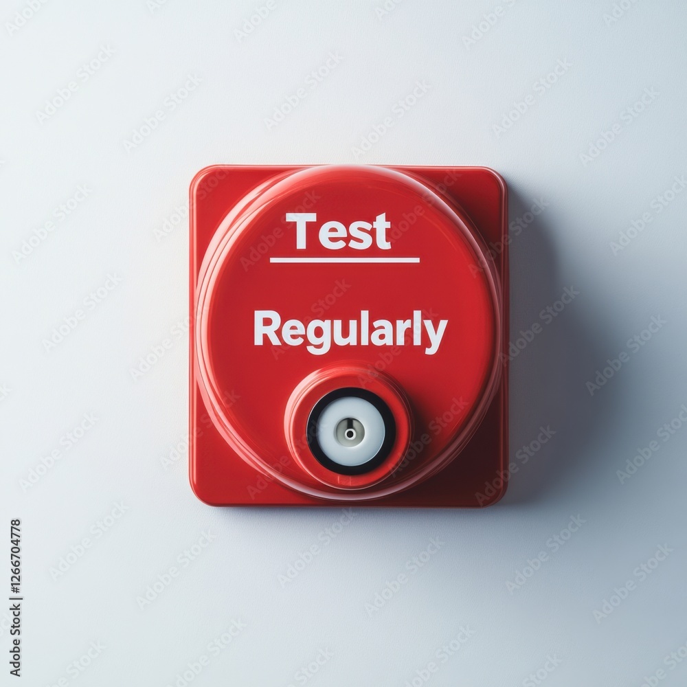 fire alarm with a Test Regularly sticker fire alarm with a Test Regularly sticker