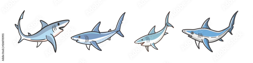 Obraz premium mako shark icon, mako shark vector illustration-simple illustration of mako shark, perfect for mako shark logos and icons