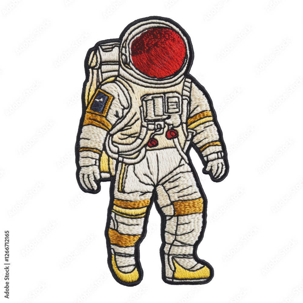 Isolated White Spacesuit with Detailed Stitching Isolated White Spacesuit with Detailed Stitching