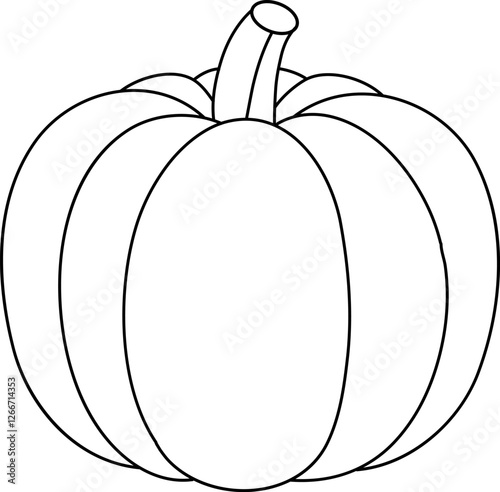 Minimalist Pumpkin Sketch_ Black and White Illustration for Craft Projects"
