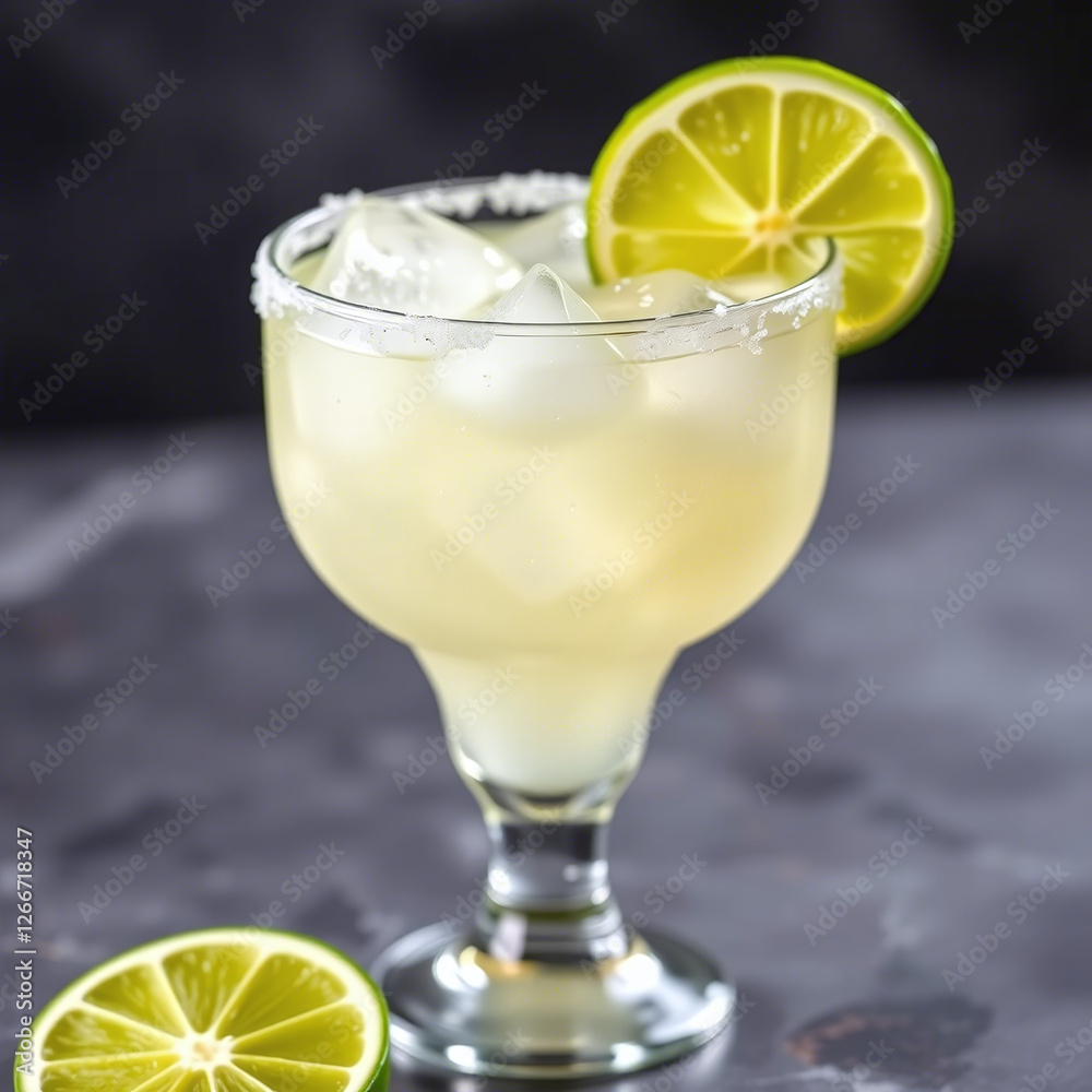 Stylish Margarita Glass with Copy Space - Versatile for Advertising or Recipes Stylish Margarita Glass with Copy Space - Versatile for Advertising or Recipes
