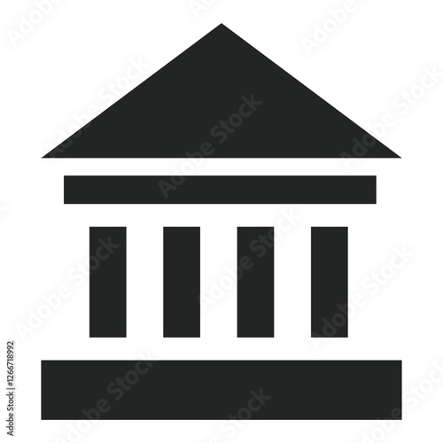 Bank Glyph Icon Isolated Vector Illustration