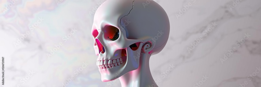 Abstract 3D rendering of white marble female figure with sliced cut head and colorful vaporwave palette, vaporwave, head, female Abstract 3D rendering of white marble female figure with sliced cut head and colorful vaporwave palette, vaporwave, head, female
