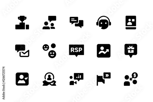Digital social media icons for marketing