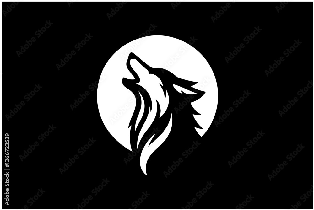Majestic Wolf Silhouette: Bold Howling Wolf Design for Leadership & Freedom Majestic Wolf Silhouette: Bold Howling Wolf Design for Leadership & Freedom