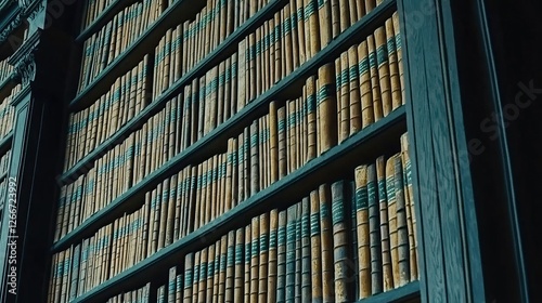 Wallpaper Mural Antique bookshelves, library interior, old books, research, education Torontodigital.ca