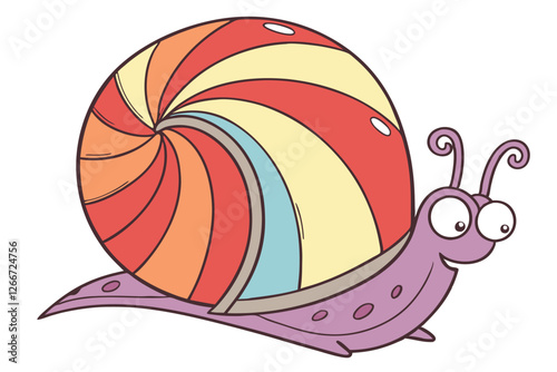   A digital illustration of a colorful, rainbow-colored spiral, resembling a conical paper spiral, with each segment of the spiral colored in a different color of the rainbow, from red at the top to 