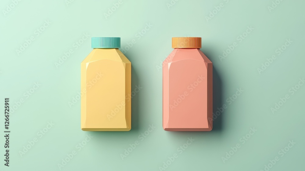 Packaging innovation flat design front view sustainable materials theme water color Split-complementary color scheme. Packaging innovation flat design front view sustainable materials theme water color Split-complementary color scheme.