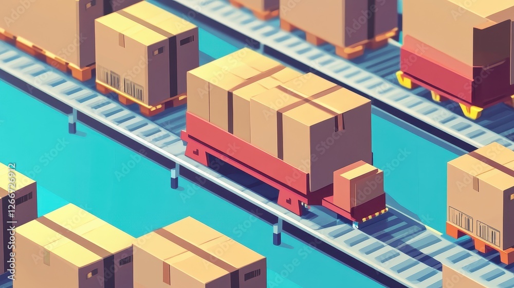Packaging logistics flat design side view supply chain theme animation vivid. Packaging logistics flat design side view supply chain theme animation vivid.