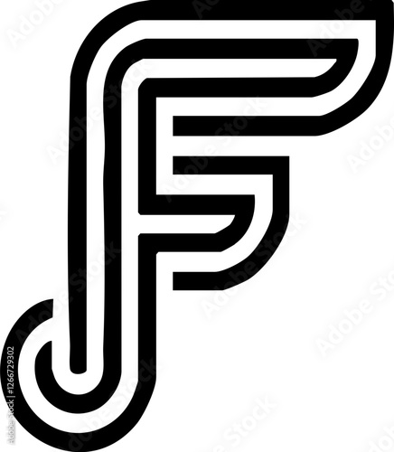 Letter F Outline Logo
