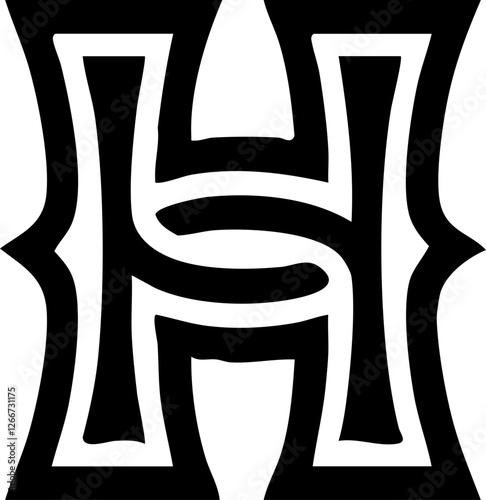 Letter H Outline Logo