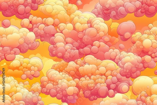 Cartoon clouds abstract background texture pattern seamless