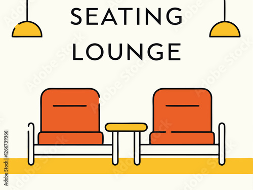 Seating lounge with seater vector