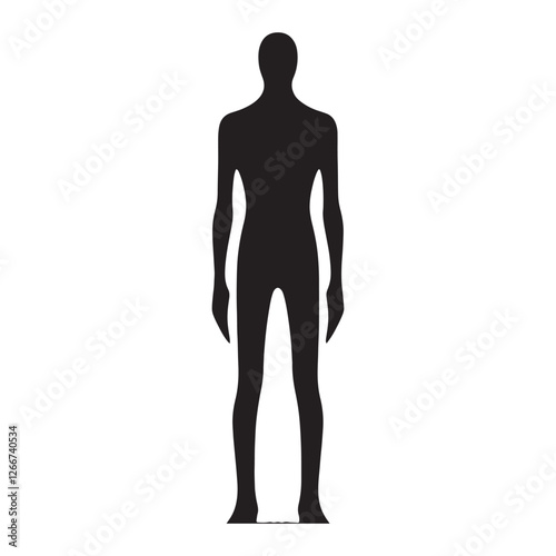Sinister Slender Man silhouette representing the fear of the unknown - Slender Man illustration - Slender Man vector - mythical creature silhouette
