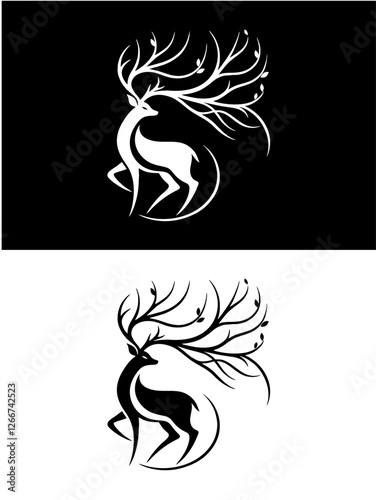 Wallpaper Mural Elegant Deer Silhouette Logo Design for Eco-Friendly & Outdoor Brands Torontodigital.ca