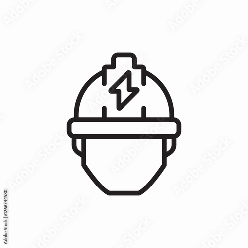 Electric safety helmet protection icon vector sign
