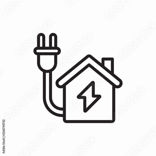 Electric house power supply icon vector sign